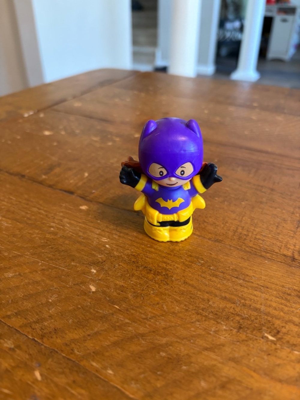 Fisher Price Little People batgirl as is. Has damage to right side of hair